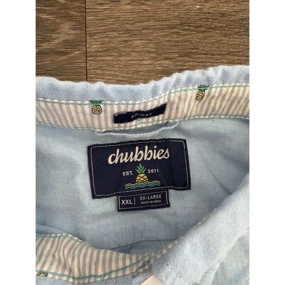 NWT Chubbies The Buttoned Up L/S Light Blue Oxford Friday Shirt Size XXL *Flaw* - Picture 6 of 8
